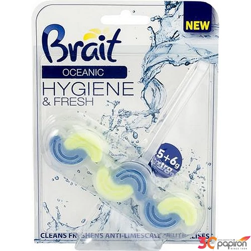 WC tisztító blokk 2 fázisú 45 g Brait Hygiene and fresh óceán