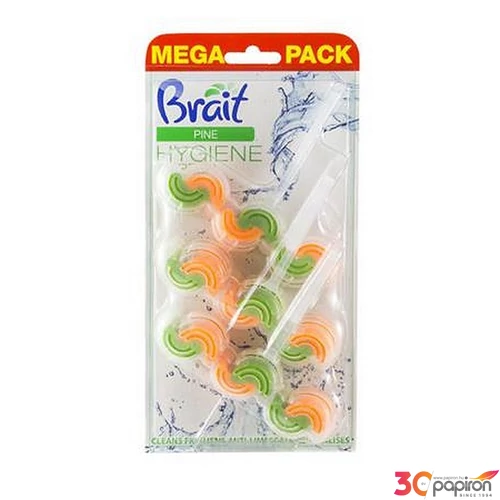 WC tisztító blokk 2 fázisú 3x45 g Brait Hygiene and fresh fenyő
