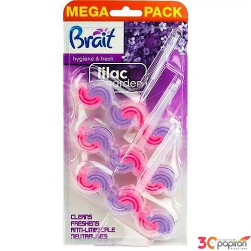 WC tisztító blokk 2 fázisú 3x45 g Brait Hygiene and fresh orgona