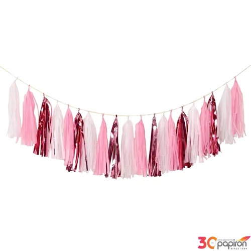 Party banner dekor 2,5m bébi girl, világos rózsaszín