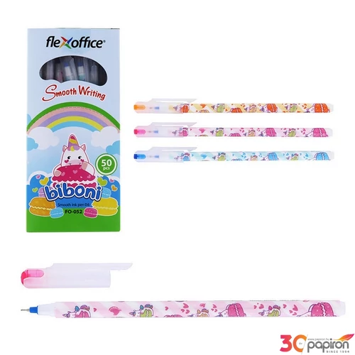 Golyóstoll 0,6mm Flexoffice kupakos, unikornisos