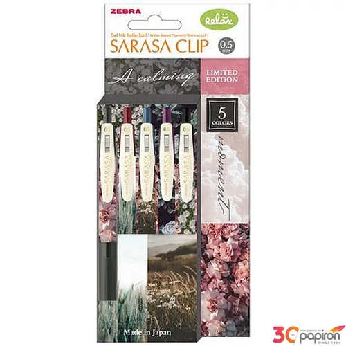 Zseléstoll 0,33mm Zebra nyomógombos, Sarasa Clip Calming Moment 5 különböző szín
