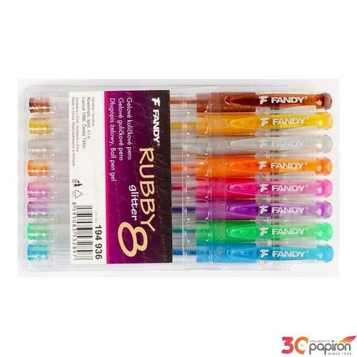 Zseléstoll Fandy glitteres Rubby, 8szín/set 