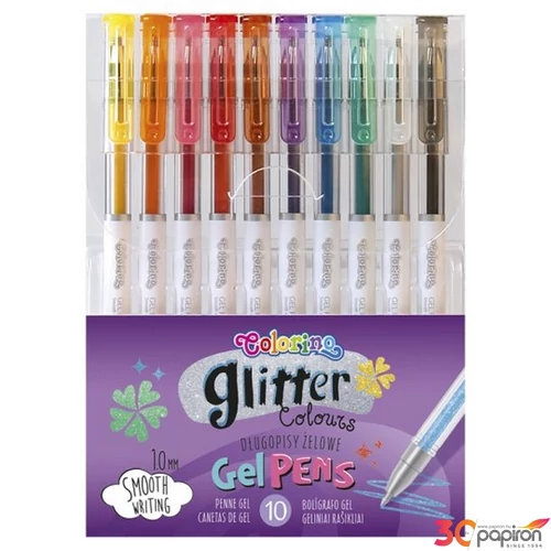 Zseléstoll készlet Colorino 10színű készlet csillámos