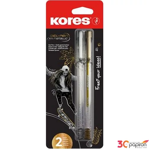 Zseléstoll készlet Kores 1,0 mm, kupakos, háromszögletű, K11 arany/ezüst