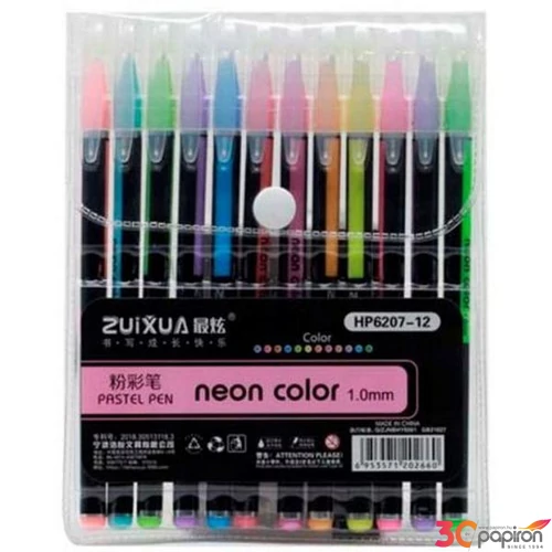 Zseléstoll készlet neon pasztell színű 12db/szet HP6207-12