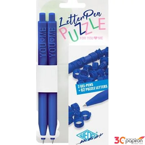 Zseléstoll Wedo nyomógombos, kirakós, 2 db Letter Pen Puzzle, kék
