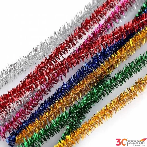 Zsenília 6mm Csillogó kék 6x300mm, 10db/csomag