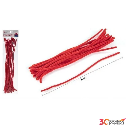 Zsenília drót 30cm élénkpiros 20 szálas Torch  F22372