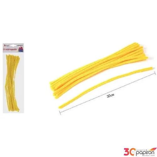 Zsenília drót 30cm 20db-os sárga 25