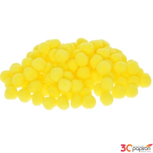 Zsenília golyó 2cm műszálas, sárga (kb. 25db/csomag)