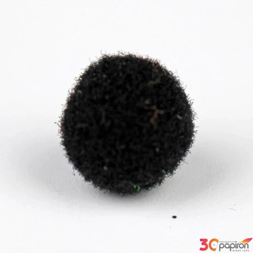 Zsenília pompon fekete 1 cm, 100 db / csomag