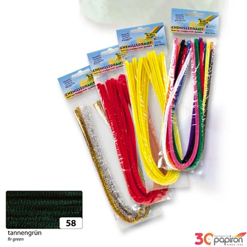 Zsenília szál  Folia 8mmx50cm 10db fenyő zöld