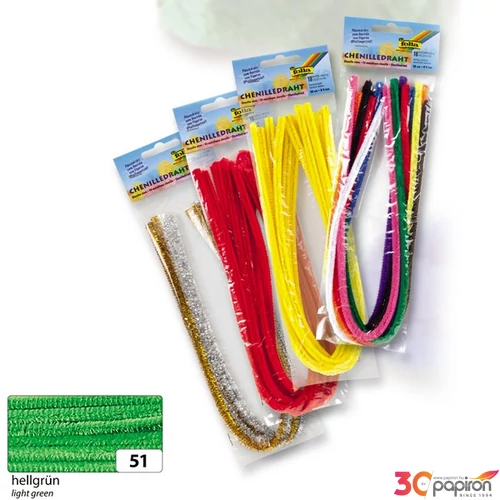 Zsenília szál  Folia 8mmx50cm 10db vil.zöld 