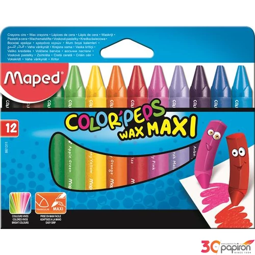Zsírkréta 12 Maped Color Peps MAXI Wax viasz vastag 12színű Írószerek Maped 861311