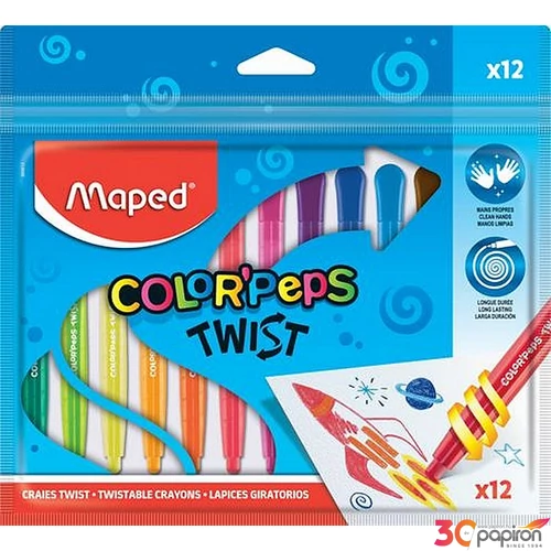 Zsírkréta 12 Maped Color`Peps csavaros, 12színű Írószerek Maped 860612