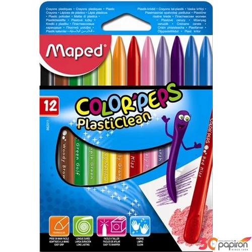 Zsírkréta 12 Maped Color`Peps PlasticClean háromszög 12szín Írószerek Maped 862011