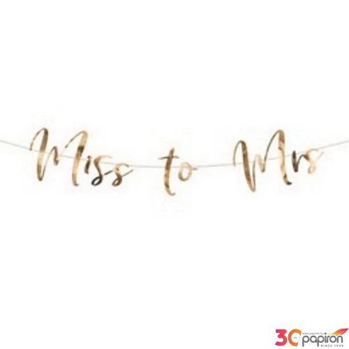 Party banner Miss to Mrs rosegold, 2m-es eküsővi füzér